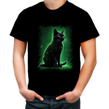 Imagem de Camiseta Colorida de Gato Oráculo Hacker Binário Mat 3 - Kasubeck Stor
