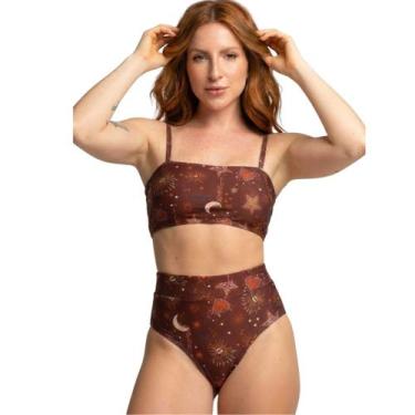 Imagem de Biquíni Cropped Hot Pants Top Faixa Estampado Bella Fiore Cintura Alta