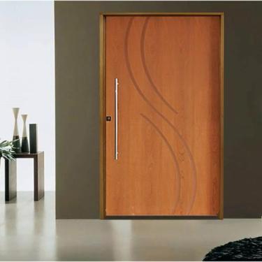 Imagem de Kit Porta de Madeira Pivotante 210x102cm Batente 14cm Fechadura 803 Ro