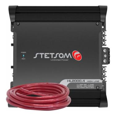 Imagem de Módulo Amplificador Stetsom HL2000.4 2000W 2 Ohms e Cabo Bateria 21mm 