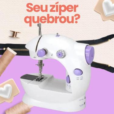 Imagem de Mini Máquina Costura Portátil Iwmc-507 Elétrica Com Pedal Bivolt Branc