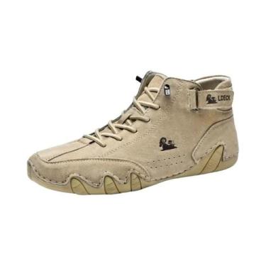 Imagem de Botas casuais masculinas de motocicleta, tênis alto impermeável, calça