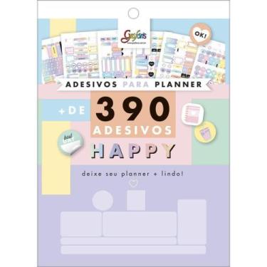 Imagem de Bloco de Adesivos para Planners Happy 12 Folhas - 390 adesivos - Tilib