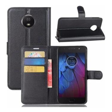 Imagem de Capa Carteira Capinha Case Flip Cover Motorola Moto G5s - Hui, Preto