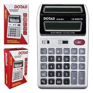 Imagem de calculadora visor duplo 12 dígitos de mesa comercial escritório - Clas