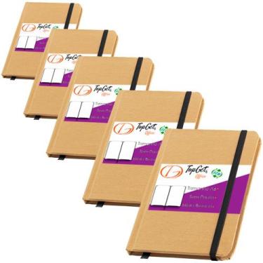 Imagem de Kit 5x Caderneta Pocket 10x14cm 80 Folhas Sem Pauta Eco Lotus TopGet, 