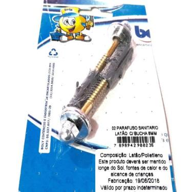 Imagem de Parafuso Sanitário Latão + Bucha 8mm Kit 2 Pçs - Boly - Ref. 235