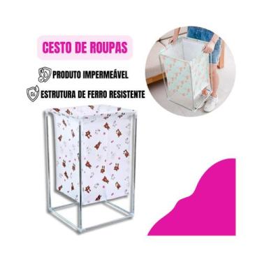 Imagem de Cesto de Roupa Suja Organizador de Brinquedos Multiuso Dobrável Para L