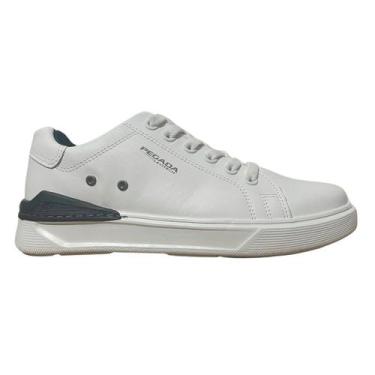 Imagem de Sapatênis Casual de Couro Masculino Pegada 110901-01 Branco, Branco, 4