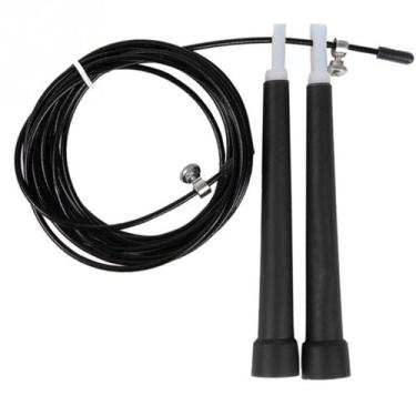 Imagem de Corda De Pular Fitness Cabo De Aço Ajustável 3 Mts - Advance Fit, Pret