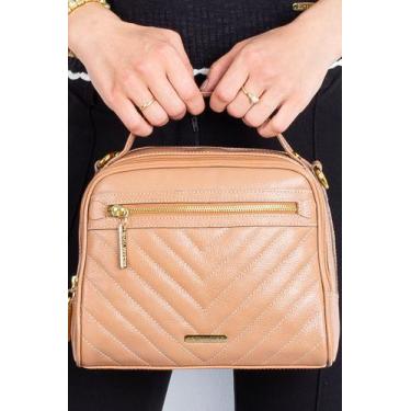 Imagem de Bolsa de mão em couro Lara preta Feminino - Andrea Vinci, Bege