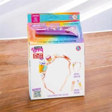 Imagem de Brinquedo Kit Tiara Play Block com Blocos e Gloss  Make Brinq