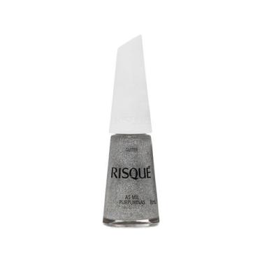 Imagem de Esmalte Risqué As Mil Purpurinas Prata Glitter - Hipoalergênico 8ml, P