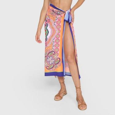 Imagem de Canga Água Doce Estampada, Laranja, Único