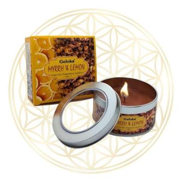 Imagem de Vela Aromática Importada Indiana Goloka, MIRRA E LIMÃO