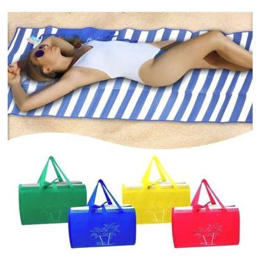 Imagem de Esteira De Praia Dobrável 170cmx90cm Vira Bolsa - Dute Toys, Verde