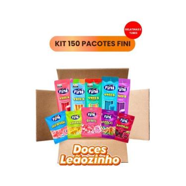 Imagem de Kit 150 un Bala Fini Tubes Gelatinas Sortido 15g - Fini