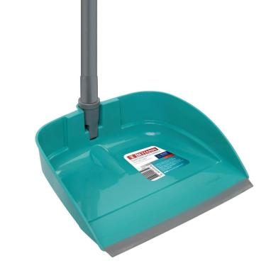Imagem de Pá de Lixo Bettanin Cabo Longo Metal Borracha Flexível Aderente para Lavanderia Prata