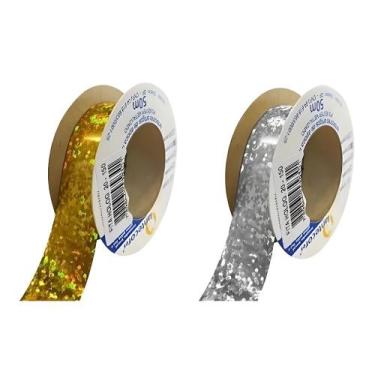 Imagem de Kit 02 Fitas Metalóide Holográficas 15mm x 50m - Lantecor COR:KIT 2 ME