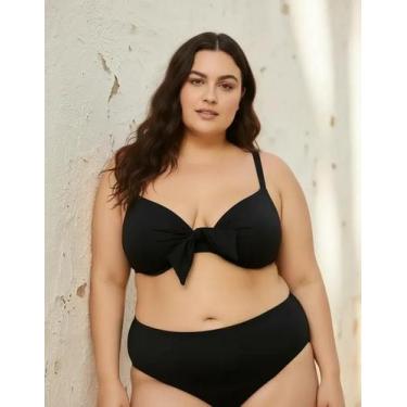 Imagem de Top Plus Size Bojo Reforçado Sustentação Alça Ajustável Push Up Biquín