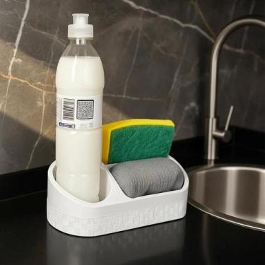 Imagem de Porta Detergente com Base Rattan de Plástico Resistente para Organizaç