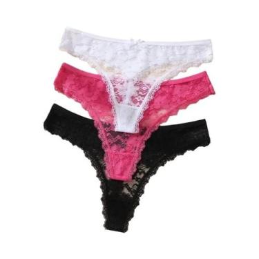 Imagem de Tanga Sexy De Renda Transparente Floral Para Mulheres Tamanho XS-XL Li