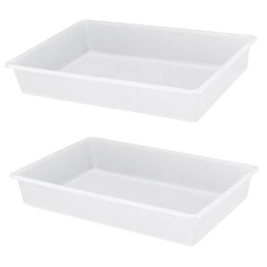 Imagem de Kit 2 Bandejas Branca Plástica 17L Açougue Frigorífico - MARELAGO