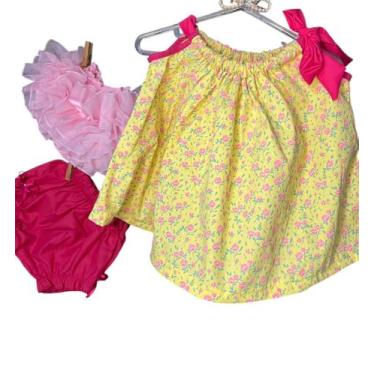 Imagem de Conjunto Calcinha Bunda Rica Bebê Infantil Tapa Fraldas luxo - Baby Lu