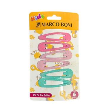 Imagem de Kit 6 Presilhas De Cabelo Infantil Tic Tac Brilho Marco Boni, Colorido
