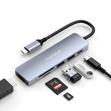 Imagem de Estação de ancoragem USB C Hub HDMI para MacBook Pro/Air 2021-2017 USB-C para 4K HDMI com 2 USB3.0, SD/TF para laptop Apple/Dell/HP/Surface/Lenovo
