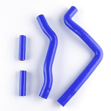 Imagem de LUXERAD 3 camadas 4,5 mm desempenho silicone tubo de refrigeração para Kawasaki KX250 05-07 (azul)
