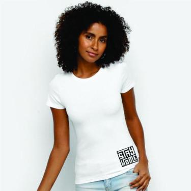 Imagem de Camiseta Feminina Social Academia Esporte Básica Branca - Hifen