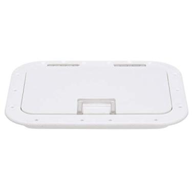 Imagem de Seachoice 39141 escotilha articulada – branco ártico – dimensões internas de 18 cm x 28 cm – polipropileno à prova de acetona