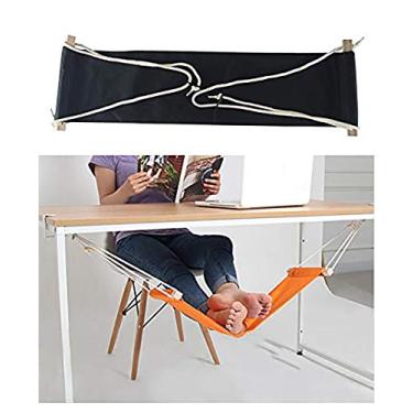 Imagem de Rede de pé ajustável portátil Home-organizer Tech para mesa de canto escritório descanso de pé mini sob mesa descanso de pé rede para casa, escritório, avião, viagem, estudo e relaxamento, Preto