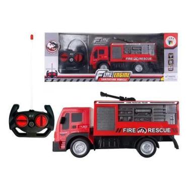 Caminhão de Brinquedo Bombeiros Controle Remoto com 6 Funções +