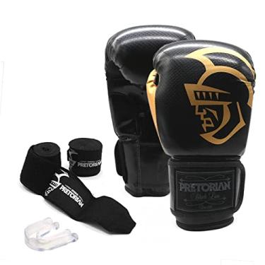 Imagem de Kit Boxe/muay Thai Pretorian Black Line Gold - 12oz