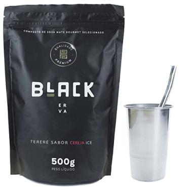 Imagem de COPO DE TERERÉ ALUMÍNIO + BOMBA DE TERERÉ INOX + BLACK ERVA 500G (Cereja Ice)