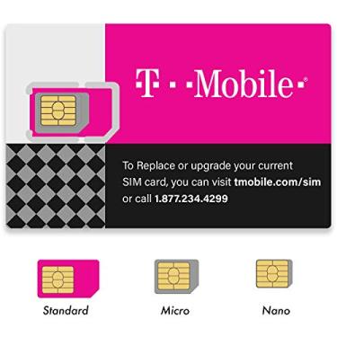 Imagem de Cartão SIM autêntico oficial T-Mobile Micro/Nano/Padrão GSM 4G/3G/2G LTE pós-pago, kit SIM não ativado com dados de texto de fala e ponto de acesso