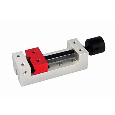 Imagem de Purewords Torno de mesa de bancada em miniatura, pequeno torno de liga de alumínio, mini alicate, ferramenta de carpintaria de alumínio para mini roteador CNC, máquina de gravação, fixação de placas
