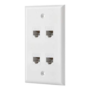 Imagem de IBL - Cat6 Keystone Ethernet placa de parede fêmea para fêmea - branco (4 portas Cat6)