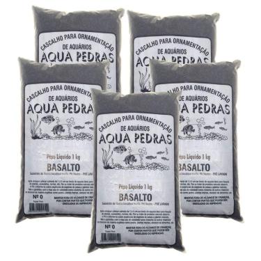 Imagem de Substrato Aqua Pedras Basalto N°0 - 5kg Aquários e Jardins