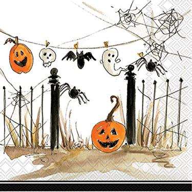 Imagem de IHR Ideal Home Range Guardanapos de coquetel descartáveis 3 camadas de papel para festa, 12,7 cm x 12,7 cm, abóboras xadrez, 20 unidades