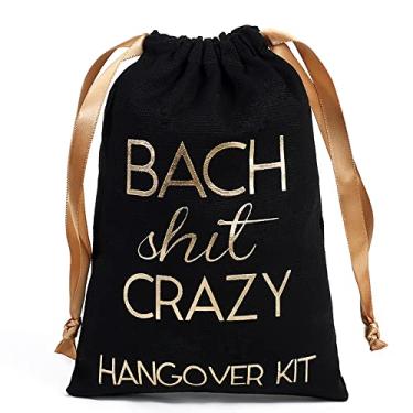 Imagem de Sacolas de lembrancinha de ressaca dourada, preta, BS Crazy