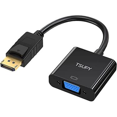 Imagem de Adaptador DisplayPort para VGA, TSUPY DP para VGA Conversor Display Port Macho para VGA fêmea adaptadores banhados a ouro compatíveis com computador, laptop, monitor, projetor, HDTV e mais