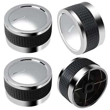 Imagem de Poweka Puxadores universais para churrasqueira a gás, botão de controle de substituição de plástico cromado com aderência antiderrapante, adequado para churrasco, design de haste de válvula em forma