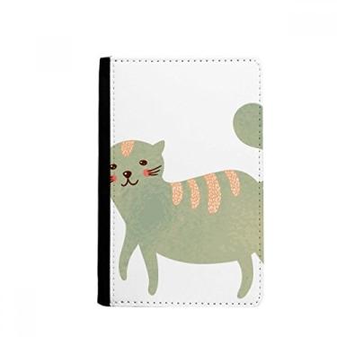 Imagem de Porta-passaporte em aquarela gato ciano animal bonito porta-passaporte Notecase Burse capa carteira porta-cartão, Multicolor
