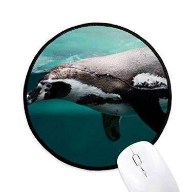 Imagem de Mouse pad Ocean Deep Blue Penguin Water Picture Desktop Office Tapete redondo para computador