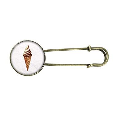 Imagem de Chocolate marrom doce sorvete padrão retrô broche de metal clipe jóias