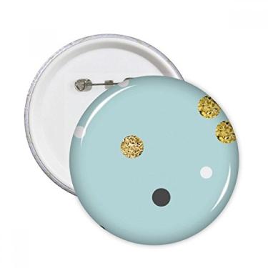 Imagem de Ornamento de arte abstrata dourado com estampa de plantas redondas e alfinetes de crachá botão para decoração 5 peças