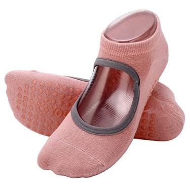 Imagem de Meias de Ioga Femininas, Meias Pontiagudas Com um Aperto Firme na Estrutura de Absorção de Choque, (Rosa)